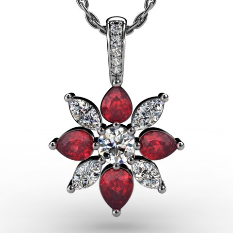 18k White Gold Pendant 2.336ct - 2300907-3-18kw