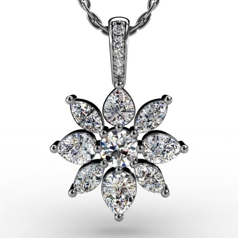 18k White Gold Pendant 3.096ct - 2300907-18kw